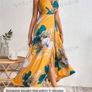 XL dress tropical print split